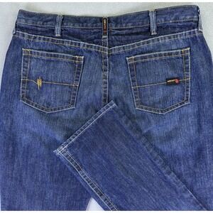 Ariat FR Jeans Mens 42x34 Blue M5 Slim Straight Western Cowboy Workwear Denim